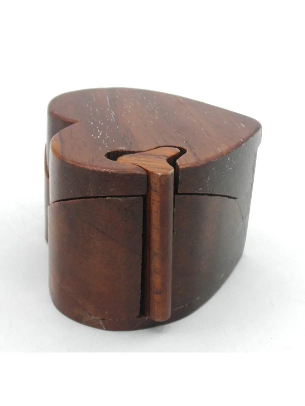 Wood Carved Trinket Keepsake Jewelry Heart Shaped Treasure PUZZLE BOX 4 Piece - Picture 5 of 11
